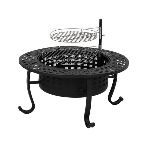 Heavy Duty Outdoor Wood Burning Fire Pit with Grill Grates, GH220014