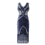 V-Neck Sequin Tassels Party Dress, CC061199