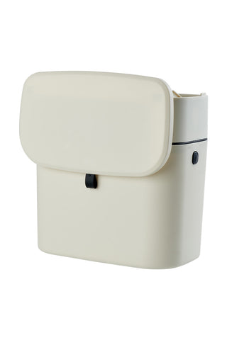 Cream-Coloured Hanging Trash Bin with Lid, WM0825 (Ver.2)