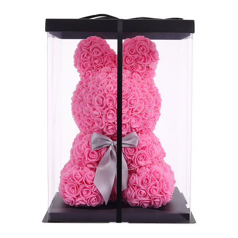 Bow-knot Rose Rabbit Doll with Gift Box and Lights, SP2756