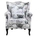 Livingandhome Retro Butterfly Wingback Studded Armchair, ZH1732