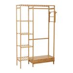 Wooden Clothes Rack with Hooks and Drawer, HO0012