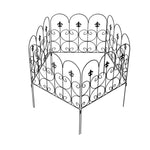 5 Panels 61x82cm Metal Garden Edging Fence Yard Borders Decor, ZX0024(Ver.2)