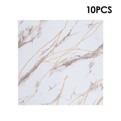 10Pcs Self-Adhesive Marble Pattern Wall Tile Stickers, HF070265