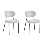 2Pcs Upholstered Dining Chair with Metal Frame, FD240103 (Ver.2)