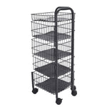 Livingandhome Black Iron Wire Multi-Layer Rotating Trolley Rack for Kitchen, WM0414