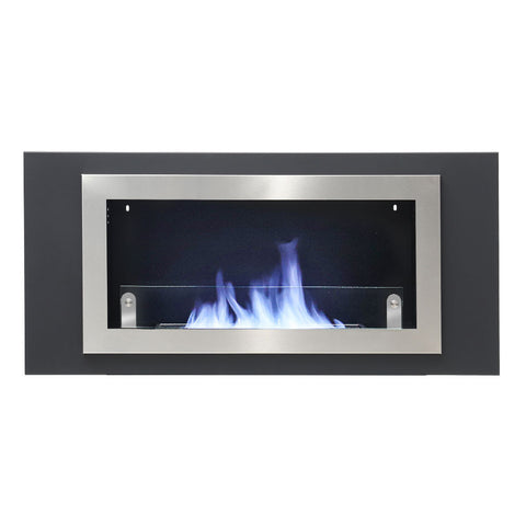 Wall Mount Rectangular Ethanol Fireplace Stainless Steel Heater, PM1036