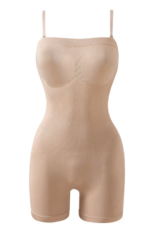 XL-size Bandeau Tummy Control Seamless Boyshorts Shapewear Bodysuit Top, WO0248