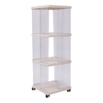3-Tier Plastic Square Bookshelf with Wheels, FL070015