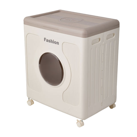 160L Foldable Clothes Storage Box Container with Wheels, HM320173