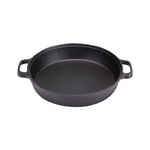 Livingandhome Black Pre-Seasoned Cast Iron Pan, CX0164
