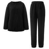 2-Piece Ribbed Plush Loungewear Set, CC062241