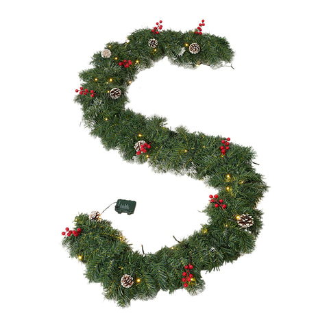 Christmas Wreath with LED Light String, IF070152