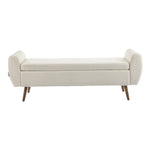 Livingandhome Teddy Fur Upholstered Storage Bench, FA0570