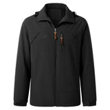 Casual Windproof Jacket with Detachable Hood & Pockets, CC291147