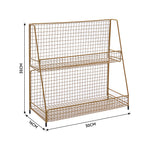 Livingandhome 2-Tier Nordic Style Iron Cosmetic and Jewelry Rack Organizer, WM0488