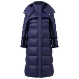 100% Nylon Long Puffer Coat with Hood & Pockets, CC062016