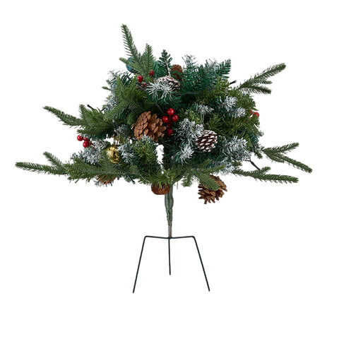 Artificial Pre-Lit Christmas Planter Bushes Decorations, IF070164