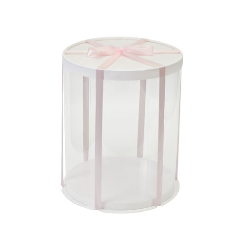 Clear Plastic Cake Gift Box with Ribbon, SC1517