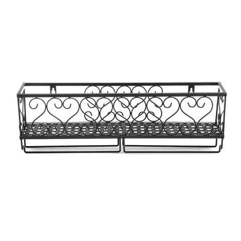 Wandmontiertes Weinregal mit Glashalter aus Eisen, HD320008 (DE)