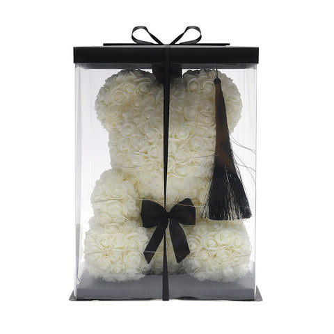 Bow-knot Rose Teddy Bear Doll with Gift Box and Lights, SC0589