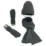3 in 1 Winter Knitted Hat Scarf Gloves Set, HF0927