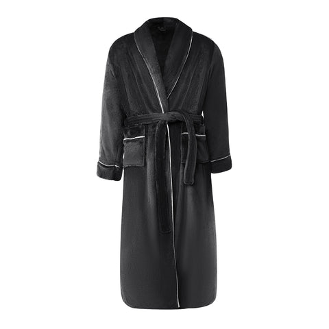 Lapel Collar Flannel Dressing Gown, CC290302