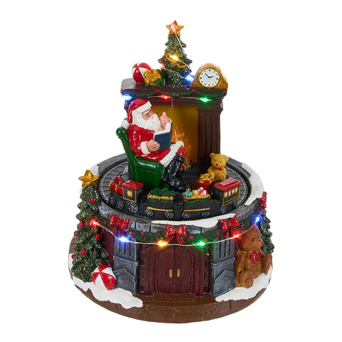 Christmas Santa Claus Music Box Ornament with Lights, IF540163 (Ver.2)