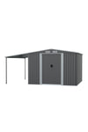 Outdoor Metal Storage Shed with Lean-to, PM1314PM1315PM1316PM1317