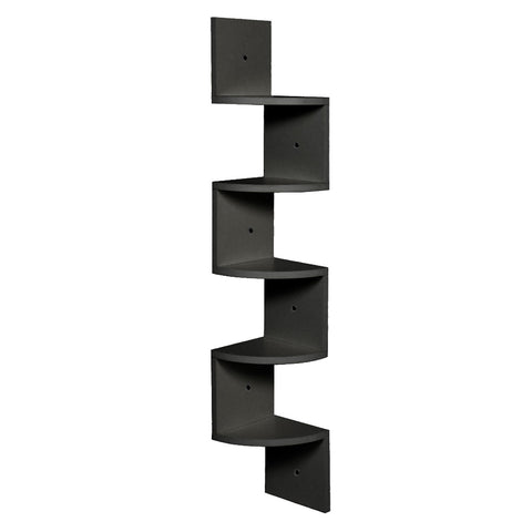 Schwarzes 5-stufiges wandmontiertes Eckregal, FL070074 (DE)
