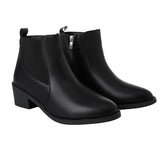 Pointed Toe Chunky Heel Ankle Boots Booties, CS300643
