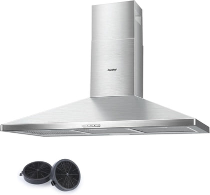 COMFEE' 90cm Chimney Cooker Hood with LED and Recirculating & Ducting System, AJ0789