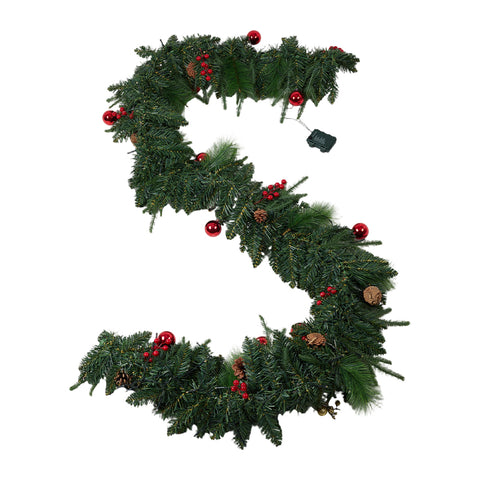 Christmas Wreath with LED Light String, IF070152