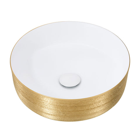 Round Ceramic Countertop Washbasin Vessel Sink, MB150032 (VER.2)