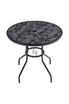 Garden Tempered Glass Round Table with Set of 4 PE Rattan Chairs, LG1254LG0792
