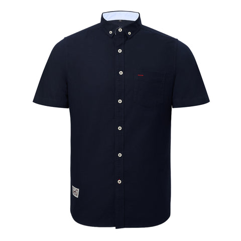 Solid Short Sleeve T-Shirt with Turn-Down Collar, CC290013