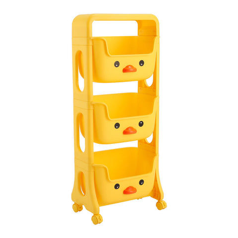 Livingandhome Mobile 3-Tier Kids Toy Storage Rack Shelf, SW0526