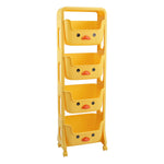 Livingandhome Mobile 4-Tier Kids Toy Storage Rack Shelf, SW0527