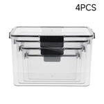 Set of 4 Stackable Clear Fridge Organisers Storage Boxes, HS320064