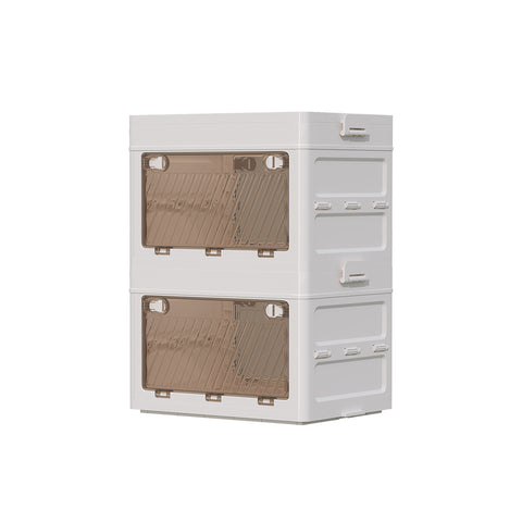 2-Layer Foldable Storage Rack Home Organizer with Doors, SC2309