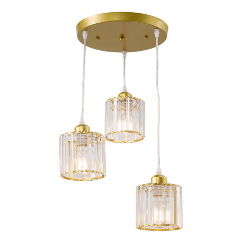 3-Light Crystal Ceiling Pendant Light Fixture, LI040014 (Ver.2)