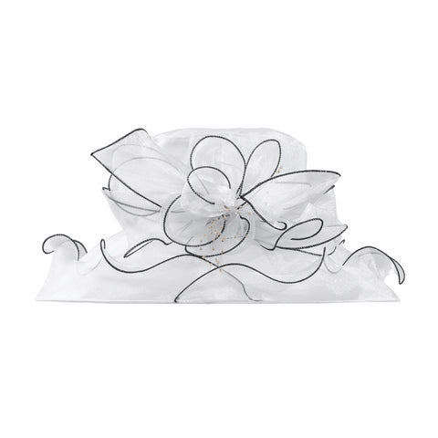 Floral Organza Wide-brim Sun Hat, CA300029 (Ver.2)
