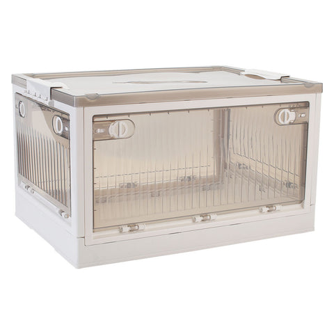 Livingandhome Transparent Folding Storage Box with Wheels, SW0538