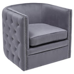 Livingandhome Tufted Velvet Barrel Swivel Accent Chair, JM2254
