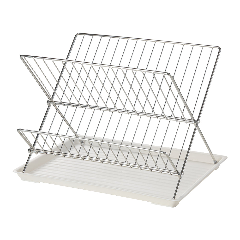 Ever Hot Drying Rack 2 Tier Foldable Countertop Dish Drying Rack with Drip Tray, HM320006 ...