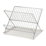 2-Tier Foldable Countertop Dish Drying Rack with Drip Tray, HM320006 (Ver.2)