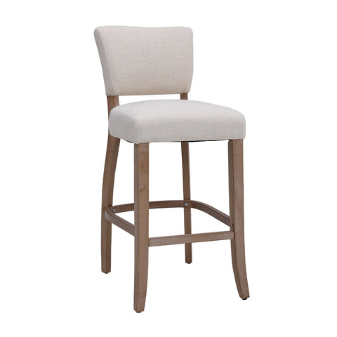 Set of 2 Linen Bar Stool Bar Height for Kitchen Island Cafe, FA0017