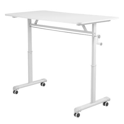 Manual Standing Height-Adjustable Desk Computer Desk with Wheels, FO070035