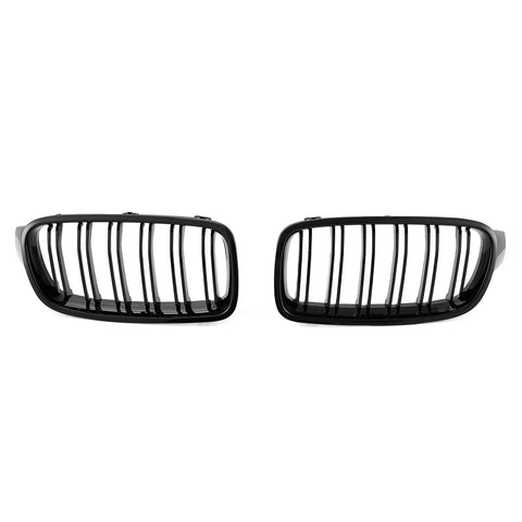 2Pcs Glossy Black Front Hood Bumper Kidney Grill Grilles Compatible with BMW 3 Series 2012-2018, UA130027