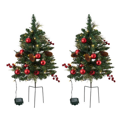 2-Pack Artificial Christmas Trees with Decorations and LED Lights, IF070175 (Ver.2)